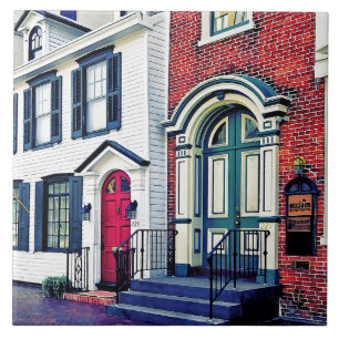 Harrisburg PA - Street With American Flag Tile