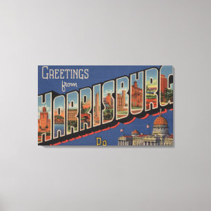 Harrisburg, Pennsylvania - Large Letter Scenes Canvas Print