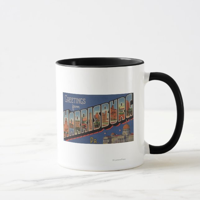 Harrisburg, Pennsylvania - Large Letter Scenes Mug (Right)