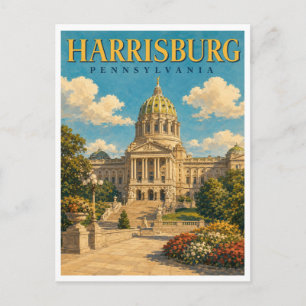 Harrisburg Pennsylvania State Capitol GeoSaga Postcard