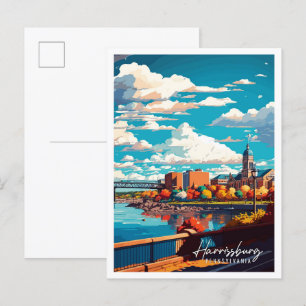 Harrisburg Pennsylvania USA vintage travel Postcard