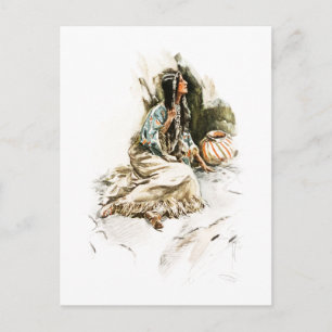 Harrison Fisher Song Hiawatha Red Indian Squaw 1 Postcard