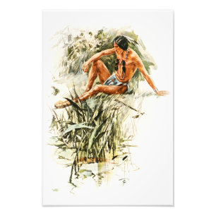 Harrison Fisher Song of Hiawatha Red Indian River Photo Print