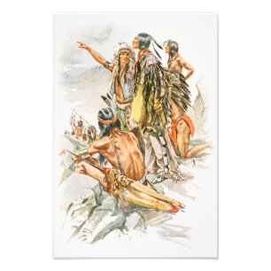 Harrison Fisher Song of Hiawatha To the Mountains Photo Print