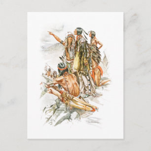 Harrison Fisher Song of Hiawatha To the Mountains Postcard