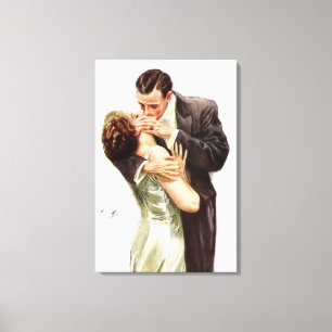 Harrison Fisher: The Kiss Canvas Print