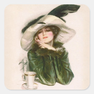 Harrison Fisher's "Contentment" Sticker