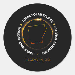 Harrison Total Solar Eclipse 2024 Classic Round Sticker