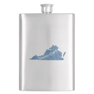 Harrisonburg Virginia Wood Grain Hip Flask