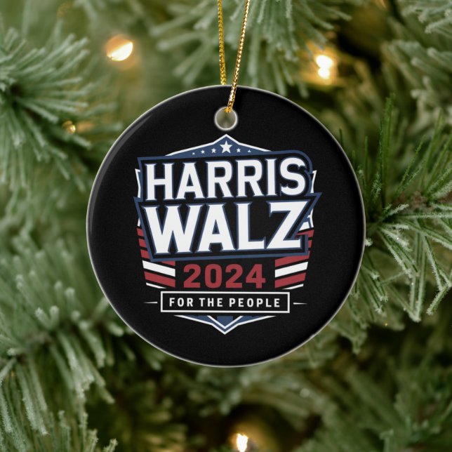 HarrisWaltz 2024 Shirt KamalaHarris TimWaltz 2024 Ceramic Tree Decoration (Tree)