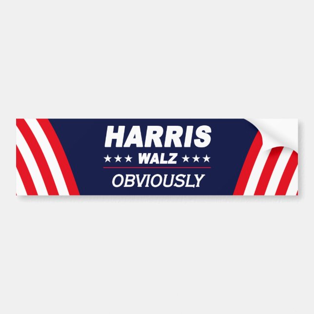 Harriz Walz Obviously 2024 Election Bumper Sticker (Front)