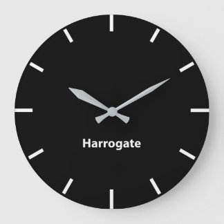 Harrogate Black Face Time Zone Newsroom Wall Large Clock