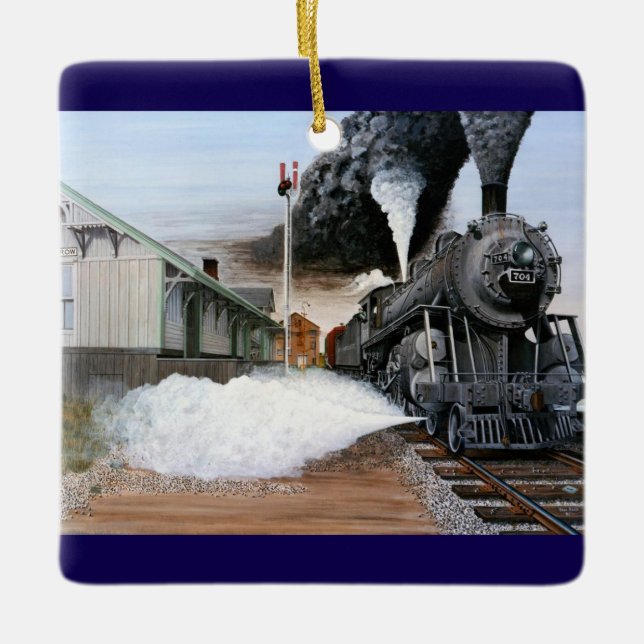 Harrow, ON Depot by Tom Rock Ceramic Ornament (Front)