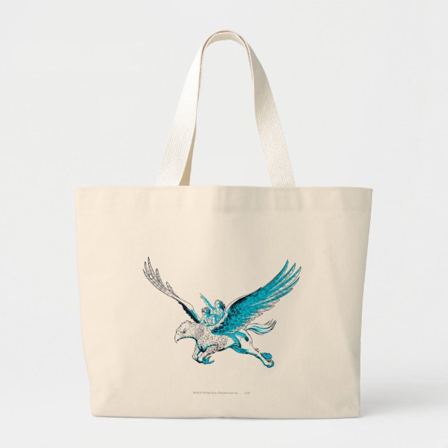 Harry and Hermione on a Hippogriff Large Tote Bag (Front)