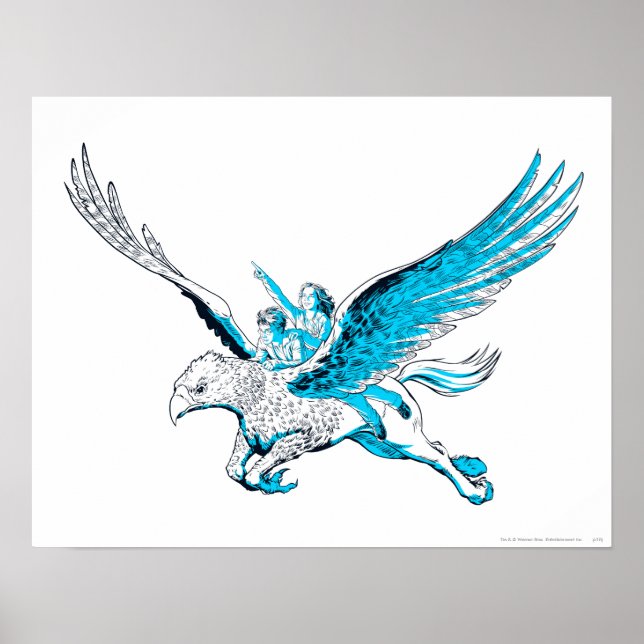 Harry and Hermione on a Hippogriff Poster (Front)