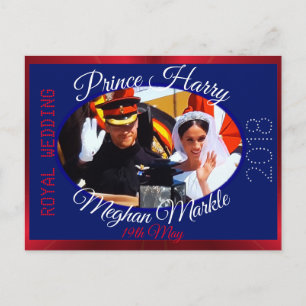 Harry and Meghan photo Royal Wedding Carriage Ride Postcard