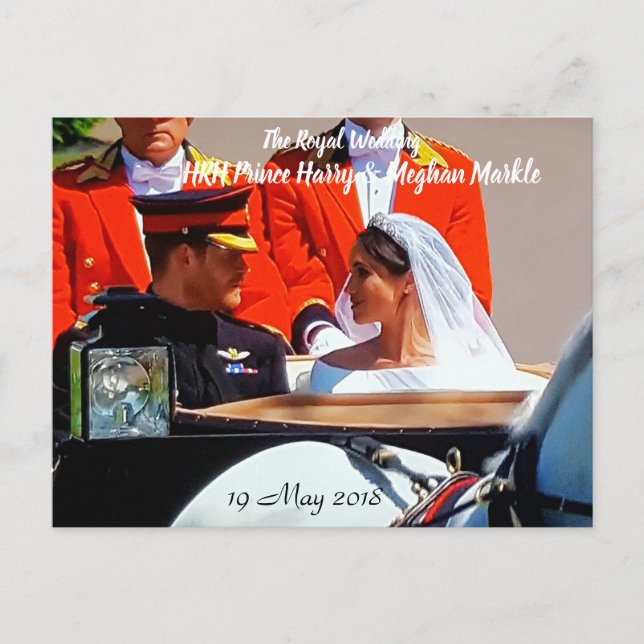 Harry and Meghan Royal Wedding Carriage Ride Postcard (Front)