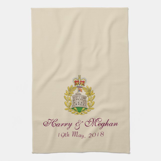 Harry and Meghan Royal Wedding Dish Towel (Vertical)