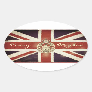 Harry and Meghan Royal Wedding Oval Sticker