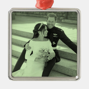 Harry and Meghan wedding portrait stylised Metal Tree Decoration