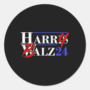 Harry B 2024 Funny Kamala Harris And Tim W 2024 Classic Round Sticker