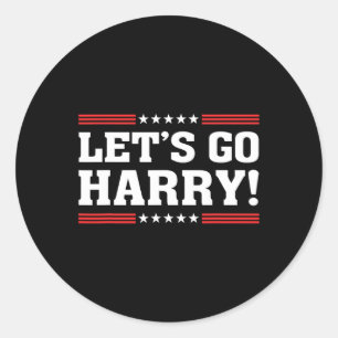 Harry B Funny Harris W Let's Go Harry 2024 Kamala Classic Round Sticker