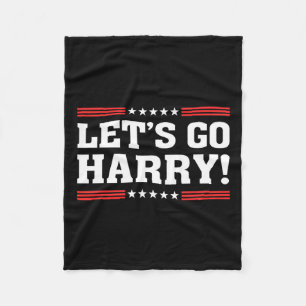 Harry B Funny Harris W Let's Go Harry 2024 Kamala Fleece Blanket