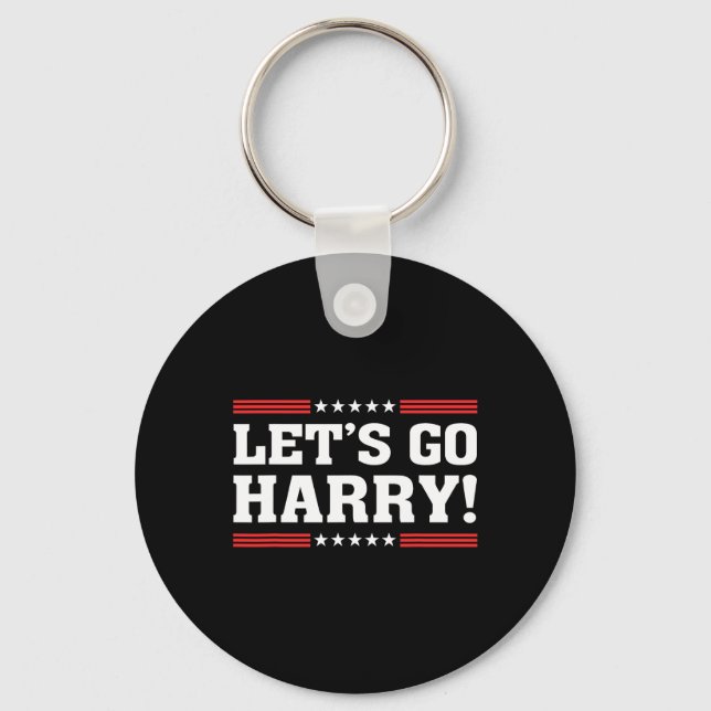 Harry B Funny Harris W Let's Go Harry 2024 Kamala  Key Ring (Front)