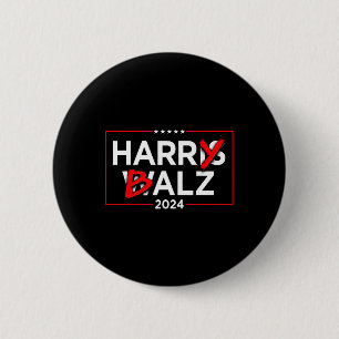 Harry B Kamala Harris And Tim W 2024  6 Cm Round Badge