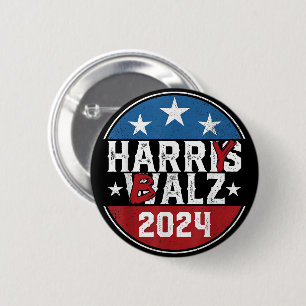 Harry Balz 2024, Funny Political 2024, Harris Walz 6 Cm Round Badge