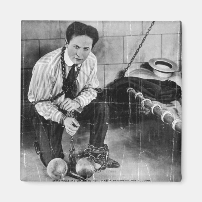 Harry Houdini About to Escape from Prison Magnet (Front)