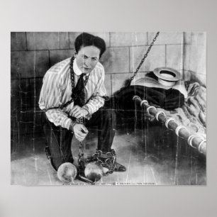 Harry Houdini About to Escape from Prison Poster