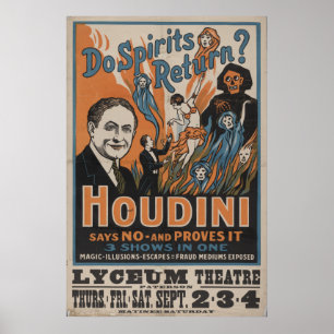 Harry HOUDINI  Mentalist VAUDEVILLE Poster