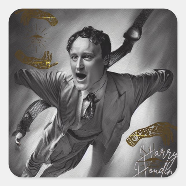 Harry Houdini Stickers Portrait Art Pop Art (Front)