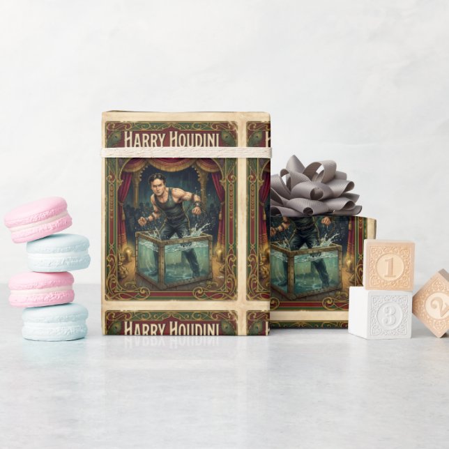 Harry Houdini Vintage Wrapping Paper  (Baby Shower)