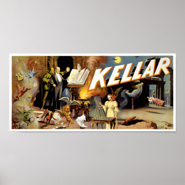 Harry Kellar Magician 1894 Vintage Poster Restored (Front)