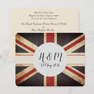 Harry Meghan Monogram Union Jack Invitation