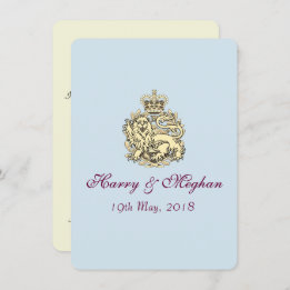 Harry Meghan Posh Royal Wedding Invitation (Blue)