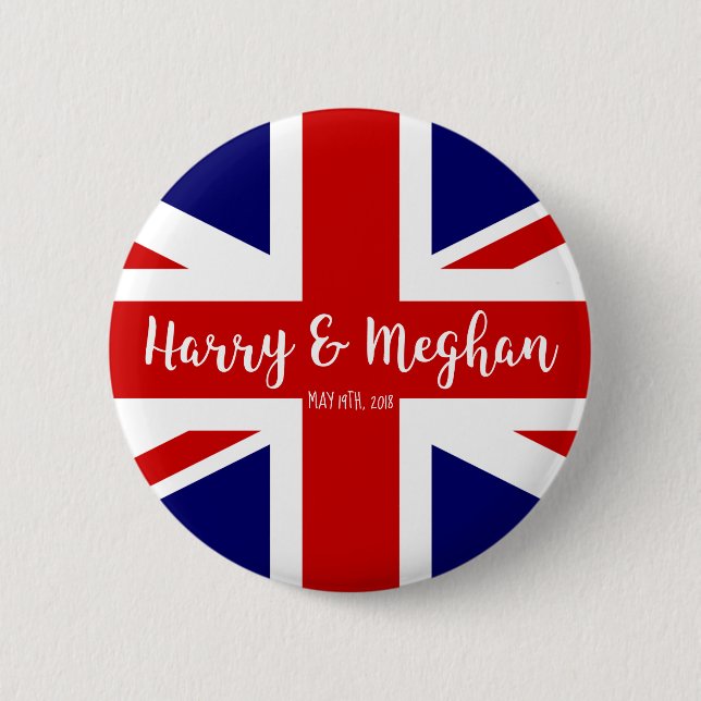 Harry & Meghan | Royal Wedding Commemoration 6 Cm Round Badge (Front)