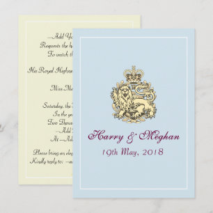 Harry Meghan Royal Wedding Posh Invitation (Blue)