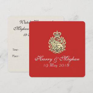Harry Meghan Royal Wedding Red Invitation (Square)