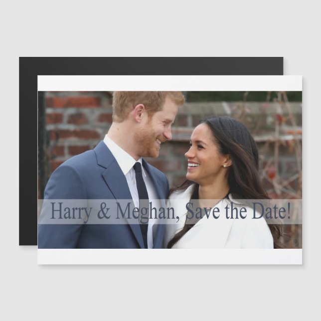 Harry & Meghan, Save the Date! Magnetic Invitation (Front/Back)