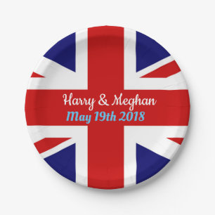 Harry & Meghan, Union Jack. Paper Plate
