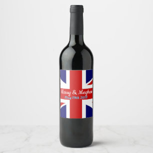 Harry & Meghan, Union Jack. Wine Label