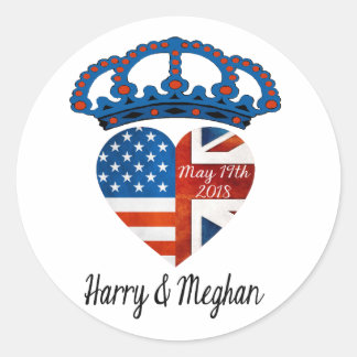 Harry & Meghan Wedding, May 19th 2018 Classic Round Sticker