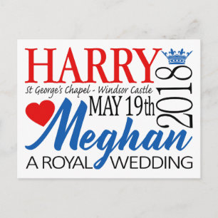 Harry & Meghan Wedding, May 19th 2018 Postcard