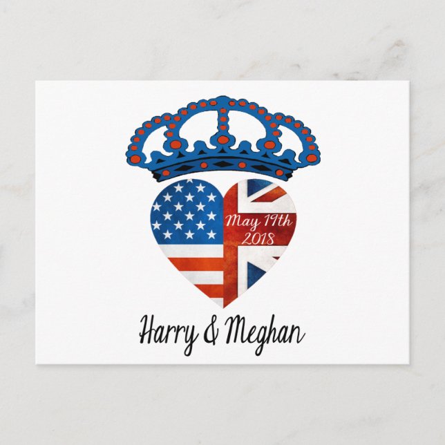 Harry & Meghan Wedding, May 19th 2018 Postcard (Front)