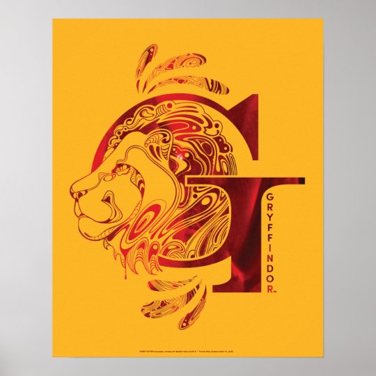 Harry Potter Aguamenti Gryffindor Graphic Poster Zazzle Co Uk