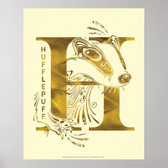 Harry Potter Aguamenti Hufflepuff Graphic Poster Zazzle Co Uk