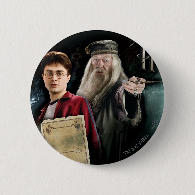 Harry Potter and Dumbledore 6 Cm Round Badge (Front)